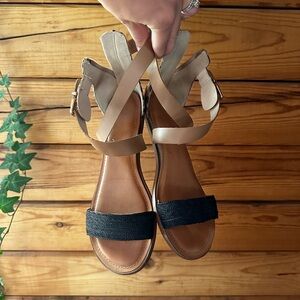 Black/Leopard Sandals